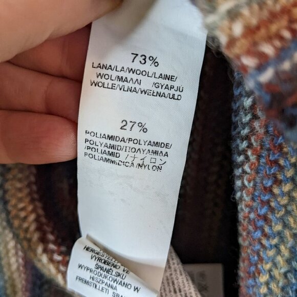 ZARA Rainbow knit open front Wool blend bell sleeves cardigan Medium - Picture 3 of 10